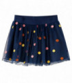 Kids' Tulle Skirt with Polka Dot Navy Blue 128