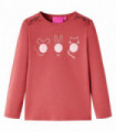 Kids' T-shirt with Long Sleeves Burnt Pink 92