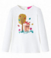 Kids' T-shirt with Long Sleeves Ecru 128