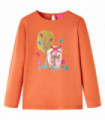 Kids' T-shirt with Long Sleeves Burnt Orange 104