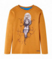 Kids' T-shirt with Long Sleeves Dark Ochre 104
