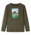 Kids' T-shirt with Long Sleeves Khaki 140