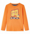 Kids' T-shirt with Long Sleeves Dark Orange 92
