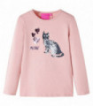 Kids' T-shirt with Long Sleeves Light Pink 128