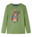 Kids' T-shirt with Long Sleeves Light Khaki 128