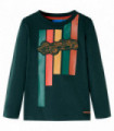 Kids' T-shirt with Long Sleeves Dark Green 128