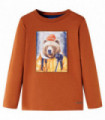 Kids' T-shirt with Long Sleeves Burnt Orange 92
