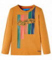 Kids' T-shirt with Long Sleeves Dark Ochre 116