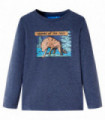 Kids' T-shirt with Long Sleeves Dark Blue Melange 140
