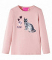 Kids' T-shirt with Long Sleeves Light Pink 92