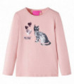 Kids' T-shirt with Long Sleeves Light Pink 140