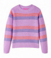 Kids' Sweater Stripes Knitted Lilac and Pink 116