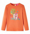 Kids' T-shirt with Long Sleeves Burnt Orange 128