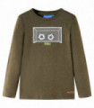 Kids' T-shirt with Long Sleeves Khaki Melange 140