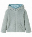 Kids' Hooded Jacket Teddy Faux Fur Mint Green 116