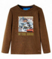 Kids' T-shirt with Long Sleeves Cognac Melange 104