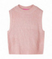 Kids' Sweater Vest Knitted Light Pink 128