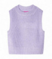 Kids' Sweater Vest Knitted Light Lilac 140