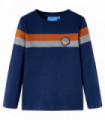 Kids' T-shirt with Long Sleeves Navy Blue 128