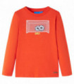 Kids' T-shirt with Long Sleeves Bright Orange 92