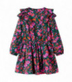 Kids' Dress with Long Sleeves Bright Pink 128