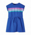 Kids' Dress with Drawstring Cobalt Blue 140