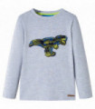 Kids' T-shirt with Long Sleeves Grey Melange 140