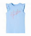 Kids' T-shirt with Ruffle Sleeves Light Blue 92