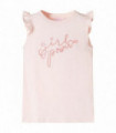 Kids' T-shirt with Ruffle Sleeves Soft Pink 116