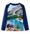 Kids' T-shirt with Long Sleeves Navy 128