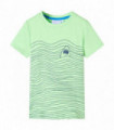 Kids' T-shirt Shark Print Neon Green 116
