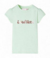 Kids' T-shirt with Cap Sleeves Soft Green 140