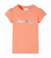 Kids' T-shirt with Cap Sleeves Neon Orange 128