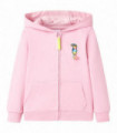 Kids' Hooded Sweatshirt with Zip Bright Pink 128
