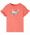 Kids' T-shirt with Short Sleeves Coral 116