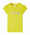 Kids' T-shirt with Cap Sleeves Bright Yellow 128