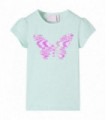 Kids' T-shirt with Cap Sleeves Light Mint 128