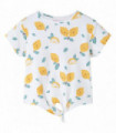 Kids'T-shirt with Tie Hem Ecru 140