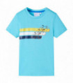 Kids' T-shirt with Short Sleeves Aqua 128