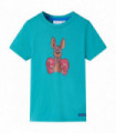 Kids' T-shirt with Short Sleeves Dark Mint 116