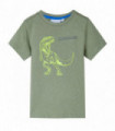 Kids' T-shirt with Short Sleeves Light Khaki 92