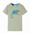 Kids' T-shirt with Short Sleeves Light Khaki 104