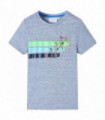 Kids' T-shirt with Short Sleeves Blue Melange 116