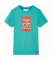Kids' T-shirt with Short Sleeves Dark Mint 128