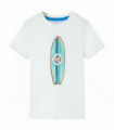 Kids' T-shirt with Short Sleeves Ecru 116