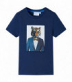 Kids' T-shirt with Short Sleeves Dark Blue 116