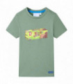 Kids' T-shirt with Short Sleeves Khaki 128