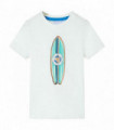 Kids' T-shirt with Short Sleeves Ecru 140
