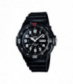 Casio Mens Day Date Black Dial & Black Rubber Strap Watch - MRW-200H-1BVDF
