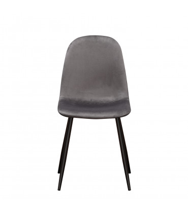 GREY FABRIC CHAIR BLACK METAL LEGS